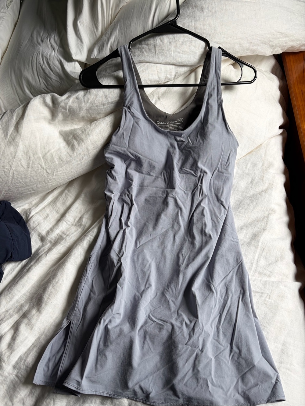 Outdoor Voices Gray Scoop Tank Mini Dress